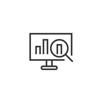 Website analytics icon in flat style. SEO data vector illustration on white i 스톡 일러스트