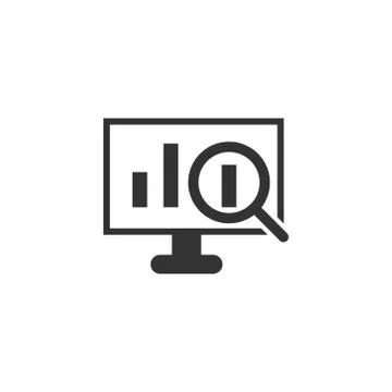 Website analytics icon in flat style. SEO data vector illustration on white i 스톡 일러스트