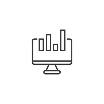 Website analytics icon in flat style. SEO data vector illustration on white i 스톡 일러스트