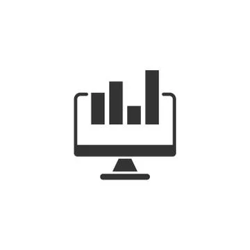 Website analytics icon in flat style. SEO data vector illustration on white i Stock Illustration