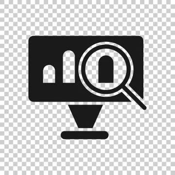 Website analytics icon in flat style. SEO data vector illustration on white i 스톡 일러스트