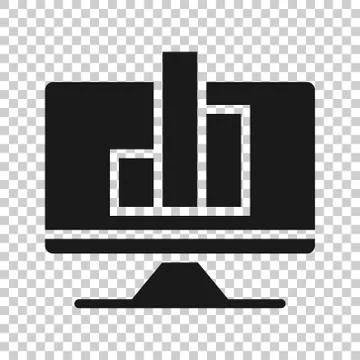 Website analytics icon in flat style. SEO data vector illustration on white i Stock Illustration