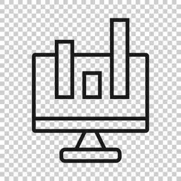 Website analytics icon in flat style. SEO data vector illustration on white i Illustrazione stock