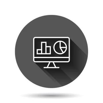 Website analytics icon in flat style. SEO data vector illustration on black r イラスト素材