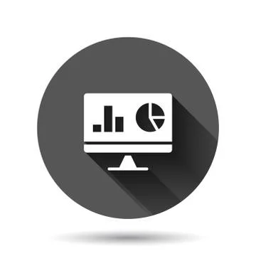 Website analytics icon in flat style. SEO data vector illustration on black r イラスト素材