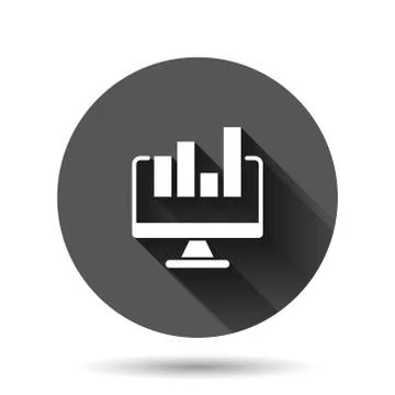 Website analytics icon in flat style. SEO data vector illustration on black r イラスト素材