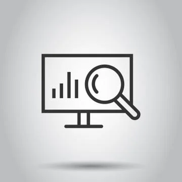Website analytics icon in flat style. SEO data vector illustration on white i Stock Illustration