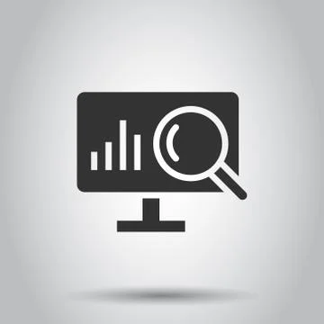 Website analytics icon in flat style. SEO data vector illustration on white i 스톡 일러스트