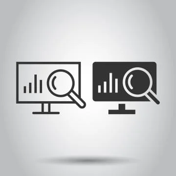 Website analytics icon in flat style. SEO data vector illustration on white i 스톡 일러스트