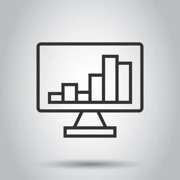Website analytics icon in flat style. SEO data vector illustration on white i Stock Illustration