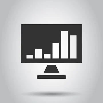 Website analytics icon in flat style. SEO data vector illustration on white i Stock Illustration