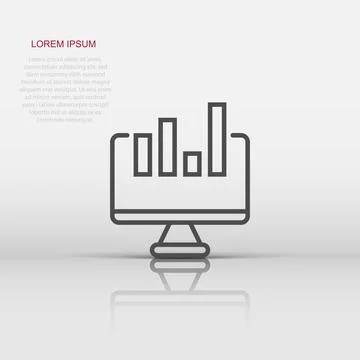 Website analytics icon in flat style. SEO data vector illustration on white.. Stock Illustration