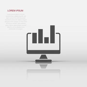 Website analytics icon in flat style. SEO data vector illustration on white.. Stock Illustration