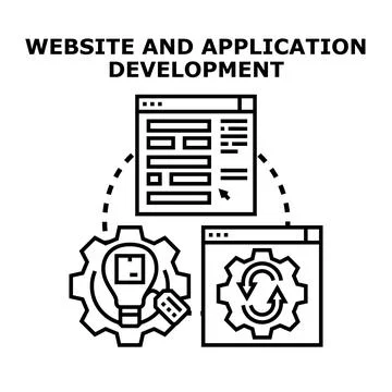 Website and application development process engineering concept Stock Illustration