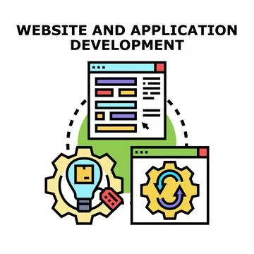 Website and application development process engineering concept Stockillustratie