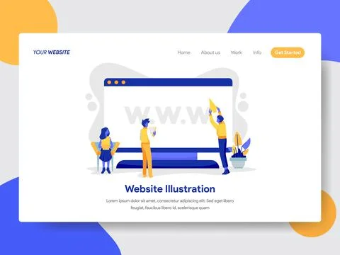 Website and Desktop Illustration For Web Page Stockillustratie