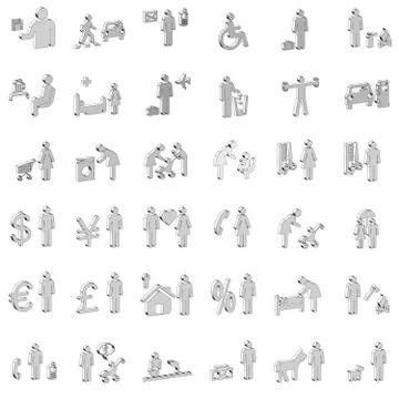 Website and internet 3d icons - people Stock Illustration