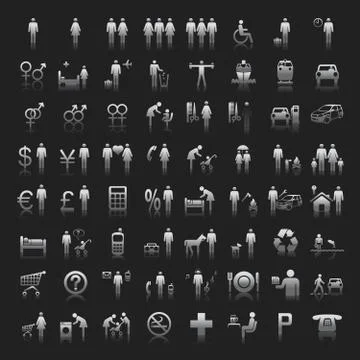 Website and internet icons -- people 库存插图