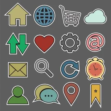 Website and internet sticker icon Stock Illustration