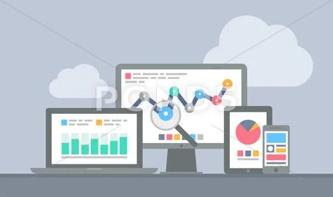 Website and mobile analytics concept Stock Illustration