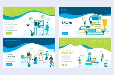 Website and mobile website development illustration concepts. Set of web page Stock Illustration