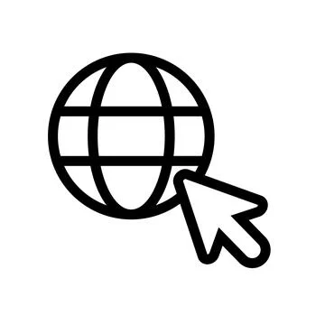 Website and mouse cursor icons. Click on the browser. Vector. Illustrazione stock