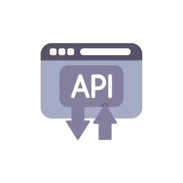 Website api interface exchanging data with up and down arrows Illustrazione stock