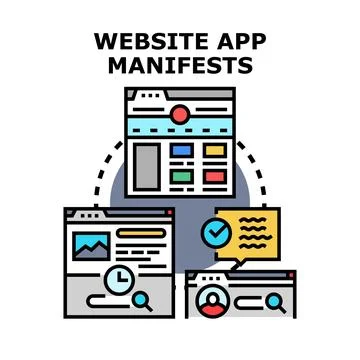 Website app manifests development and web integration 스톡 일러스트