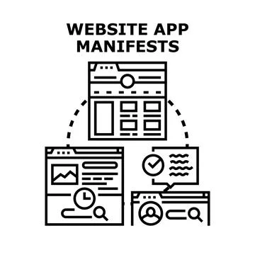 Website app manifests development and web integration Illustration