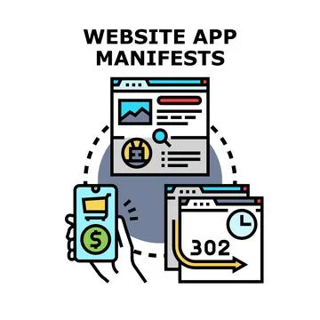 Website app manifests linking web and mobile experiences Stock Illustration