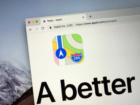 Website of Apple Maps Stock Photos