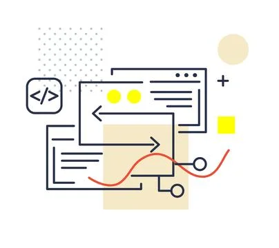 Website Application Development - Data Migration - Icon Stock Illustration