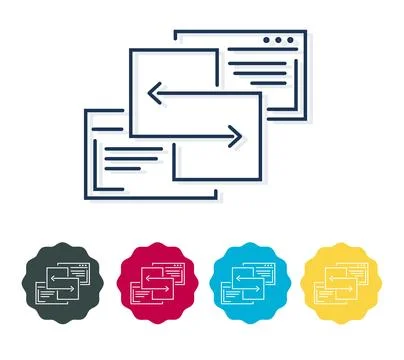 Website Application Development - Data Migration - Icon Stock Illustration