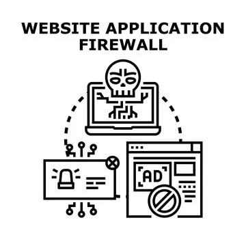 Website application firewall protecting internet network security Illustrazione stock
