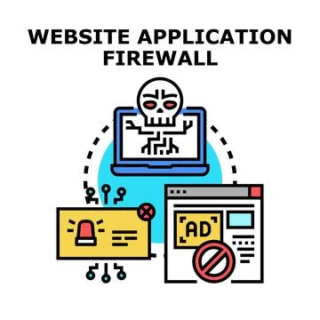 Website application firewall protecting internet network security イラスト素材