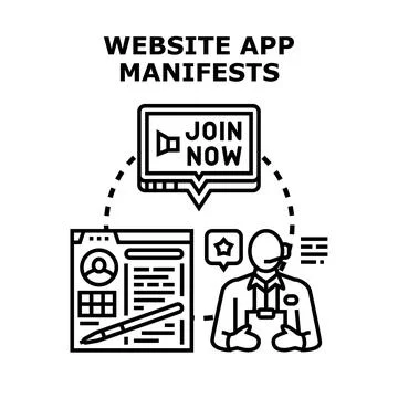 Website application manifests creating promotion system Stock Illustration
