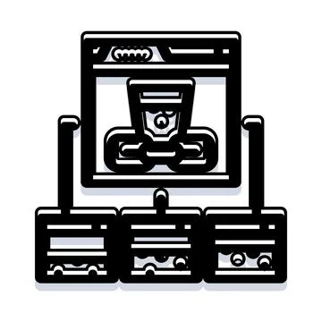 Website architecture managing data on connected servers イラスト素材