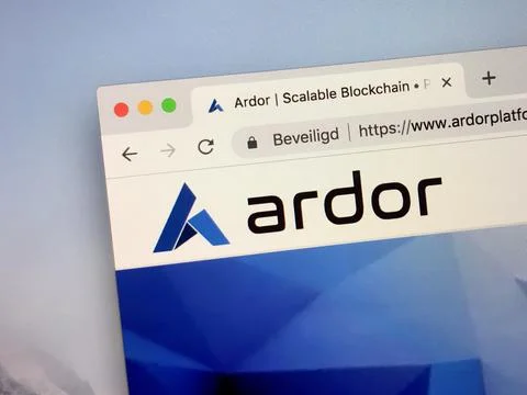Website of Ardor coin Stock Photos