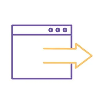 Website with arrow line style icon vector design Stock Illustration