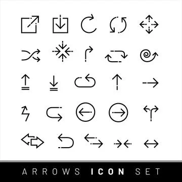 Website arrows icon set. Arrow for app logo design Stock Illustration