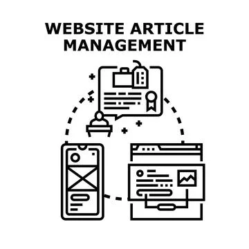 Website article content management system concept Stock Illustration