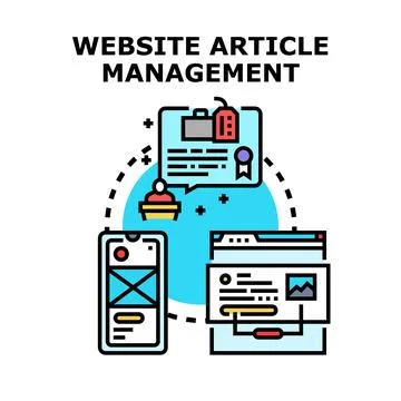 Website article content management system concept Stock Illustration