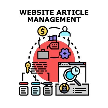 Website article management concept vector illustrating content process Stock Illustration