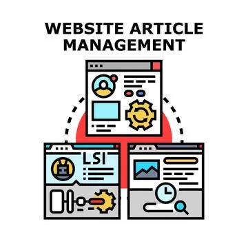 Website article management content creating and organizing process Stock Illustration