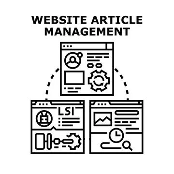 Website article management content creating and organizing process Stock Illustration