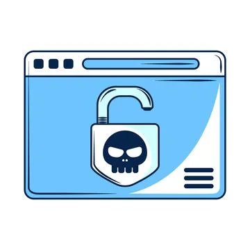Website attack virus cybersecurity Stock Illustration