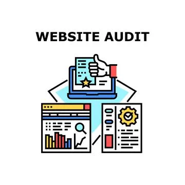 Website Audit Vector Concept Color Illustration 스톡 일러스트