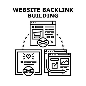 Website backlink building for search engine optimization strategy Stockillustratie