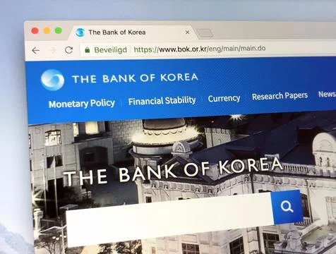 Website of The Bank of Korea or BOK Stock Photos
