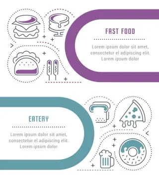 Website Banner and Landing Page of Fast Food. Free Stock Illustration
